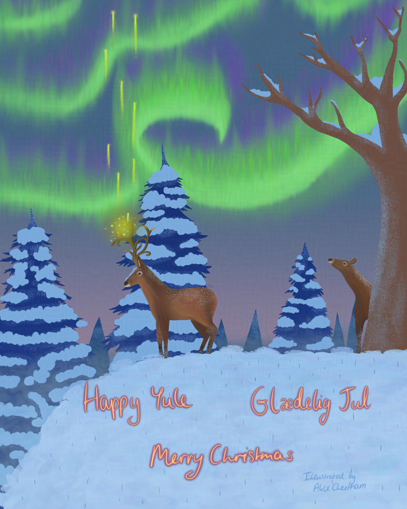 Yule deer painting